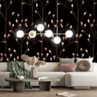 Мініатюра фотошпалер Ніжні лугові квіти в інтер'єрі вітальні