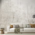 Миниатюра фотообоев Бежевые полевые цветы в интерьере гостиной