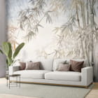 Миниатюра фотообоев Бамбуковый лес, акварель в интерьере гостиной