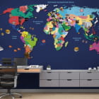 Миниатюра фотообоев Карта в стиле Майнкрафт в интерьере подростковой