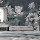 Мініатюра фотошпалер Прекрасні лілії в інтер'єрі спальні