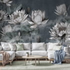 Мініатюра фотошпалер Прекрасні лілії в інтер'єрі вітальні