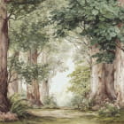 Миниатюра фотообоев Лесная тропинка, акварель