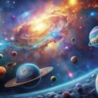 Миниатюра фотообоев Яркая солнечная система