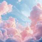 Миниатюра фотообоев Зефирные облака, акварель