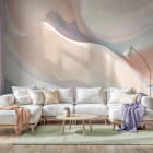 Мініатюра фотошпалер М'які кольорові хвилі в інтер'єрі вітальні