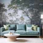 Миниатюра фотообоев Живописный парк в интерьере гостиной