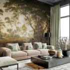 Мініатюра фотошпалер Прекрасний парк, живопис в інтер'єрі вітальні