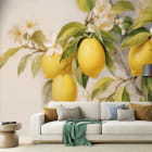 Мініатюра фотошпалер Соковиті лимони в інтер'єрі вітальні