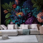 Мініатюра фотошпалер Яскраві квіти 3Д в інтер'єрі вітальні