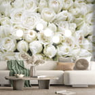 Миниатюра фотообоев Букет белых роз в интерьере гостиной