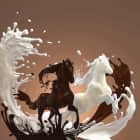 Превью фотообоев Молочно-шоколадные лошади